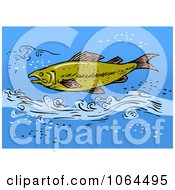 Poster, Art Print Of Trout Swimming In Blue Water
