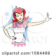 Clipart Nagging Retro Mom Wagging Her Finger Royalty Free Vector Illustration by Andy Nortnik