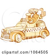 Poster, Art Print Of Retro Thumbs Up Taxi Driver Man