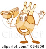 Clipart Character Holding A Hot Dog Royalty Free Vector Illustration