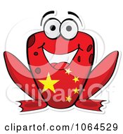 Poster, Art Print Of Chinese Flag Frog