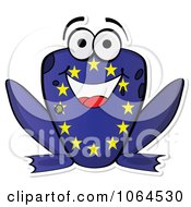 Clipart European Flag Frog Royalty Free Vector Illustration