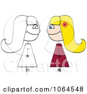 Clipart Girl In Profile Royalty Free Vector Illustration