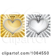 Clipart Silver And Gold Poker Spades Royalty Free Vector Illustration