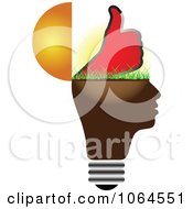 Poster, Art Print Of Thumbs Up Lightbulb Head