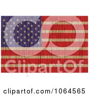 Poster, Art Print Of Wood Grain American Flag