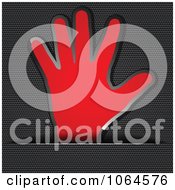 Clipart Red Hand On Carbon Fiber Royalty Free Vector Illustration