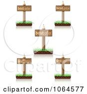 Clipart Wooden Pencil Best Retail Signs Royalty Free Vector Illustration
