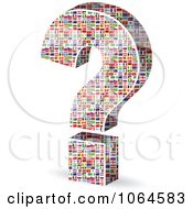 Poster, Art Print Of 3d World Flag Question Mark