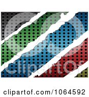 Clipart Colorful Metal Grid Tears Royalty Free Vector Illustration
