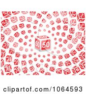 Clipart Vortex Of 3d Fifty Percent Boxes Royalty Free Vector Illustration