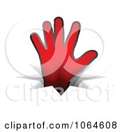 Poster, Art Print Of 3d Red Hand In A Crack