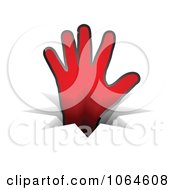 Clipart 3d Red Hand In A Crack Royalty Free Vector Illustration