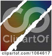 Clipart Tear Revealing Colorful Carbon Fiber Royalty Free Vector Illustration