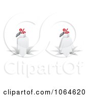 Clipart 3d People With Percent Heads Royalty Free Vector Illustration