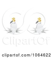 Clipart 3d People With Dollar Heads Royalty Free Vector Illustration