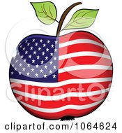 Poster, Art Print Of American Flag Apple