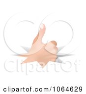 Clipart 3d Thumbs Up Through A Crack Royalty Free Vector Illustration