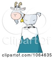 Clipart Pet Goat Atop A Mountain Royalty Free Vector Illustration