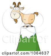Poster, Art Print Of Goat Atop A Mountain