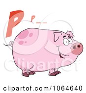 Poster, Art Print Of P Is For Pig Over A Piggy