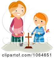 Poster, Art Print Of Mother And Girl At A Christian Altar