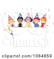 Poster, Art Print Of Kids Holding A Party Banner