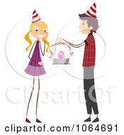 Poster, Art Print Of Boy Giving A Birthday Girl A Bird