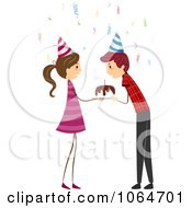 Clipart Birthday Boy Blowing Out Candles Royalty Free Vector Illustration