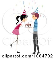 Clipart Girl Blowing Out Birthday Candles Royalty Free Vector Illustration
