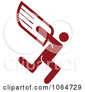 Clipart Running Winged Person Royalty Free Vector Illustration