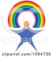 Clipart Person And Rainbow Royalty Free Vector Illustration