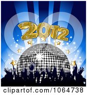 Poster, Art Print Of Crowd Silver Disco Ball Stars And 2012