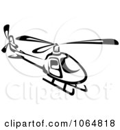 Poster, Art Print Of Black And White Helicopter