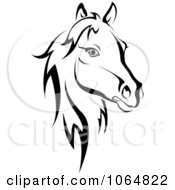 Poster, Art Print Of Horse Head Logo In Black And White 2