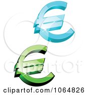 Clipart 3d Sparkly Euros Royalty Free Vector Illustration