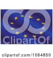 Clipart Waving European Flag Royalty Free Vector Illustration