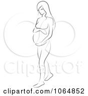 Clipart Sketched Pregnant Woman Royalty Free Vector Illustration