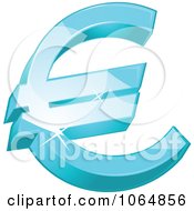 Clipart 3d Sparkly Blue Euro Royalty Free Vector Illustration