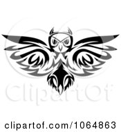 Clipart Owl Logo Black And White 2 Royalty Free Vector Illustration