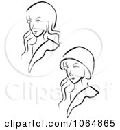 Clipart Sketched Women Royalty Free Vector Illustration
