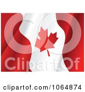Clipart Waving Canadian Flag Royalty Free Vector Illustration
