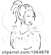 Clipart Sketched Woman 3 Royalty Free Vector Illustration