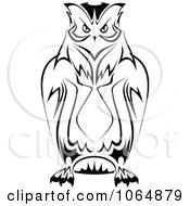Clipart Owl Logo Black And White 4 Royalty Free Vector Illustration