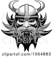 Poster, Art Print Of Grayscale Tough Viking - Royalty Free Vector Illustration
