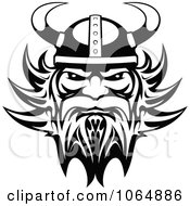 Poster, Art Print Of Black And White Tough Viking - Royalty Free Vector Illustration