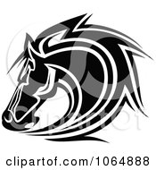 Poster, Art Print Of Horse Head Logo In Black And White 8