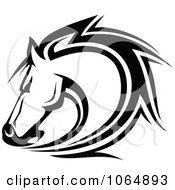 Poster, Art Print Of Horse Head Logo In Black And White 7