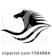 Poster, Art Print Of Horse Head Logo In Black And White 4