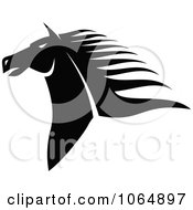 Poster, Art Print Of Horse Head Logo In Black And White 5